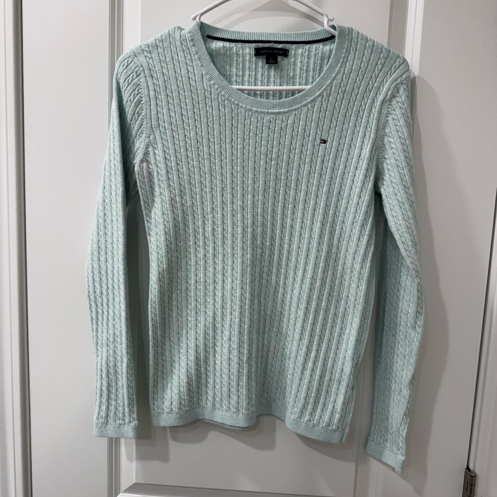 Tommy Hilfiger Blue Cable Knit Sweater | Light Blue